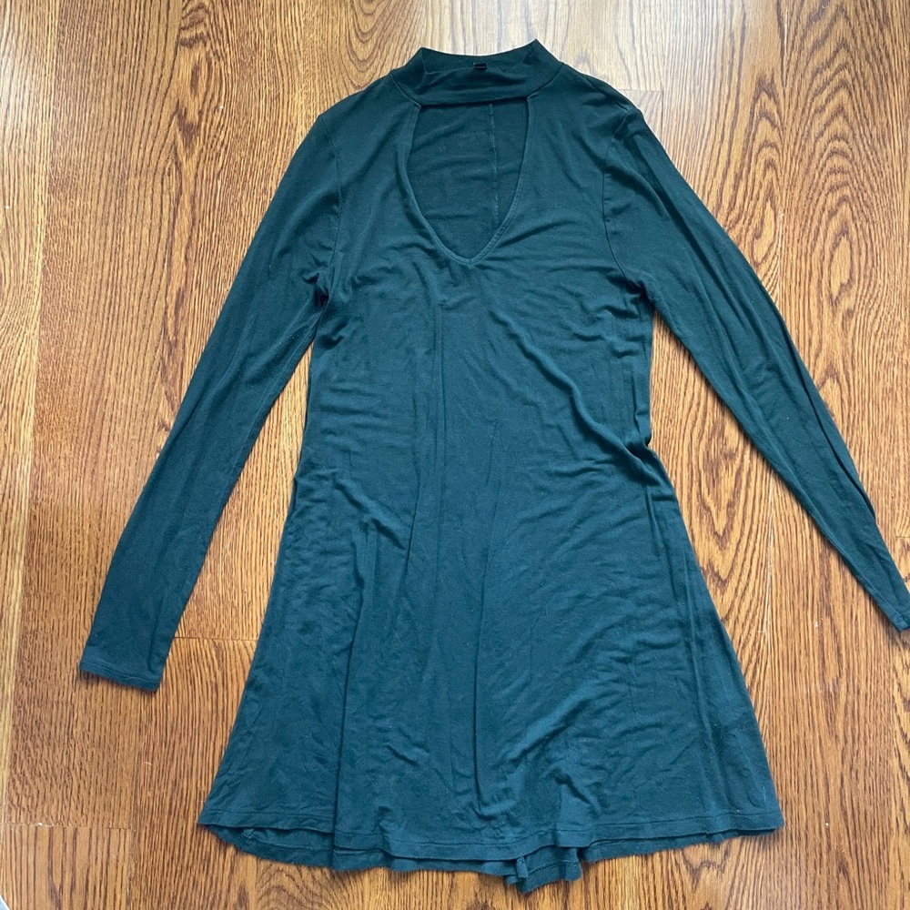 Express Long Sleeve Chest Cut Out Skater Mini